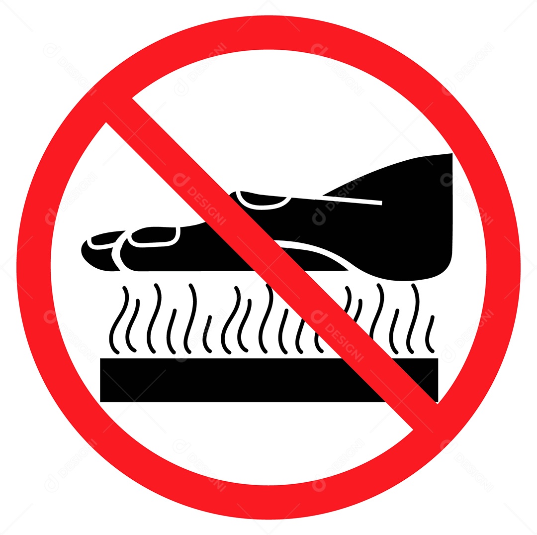 Placa de Aviso Proibido Tacar na Superfície Quente Vetor EPS + AI