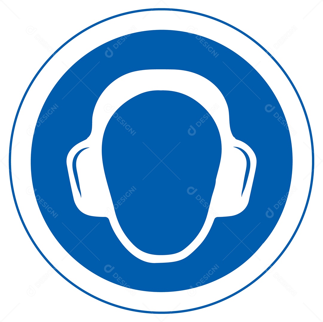 Placa de Segurança use Protetores de Ouvidos Vetor EPS + AI