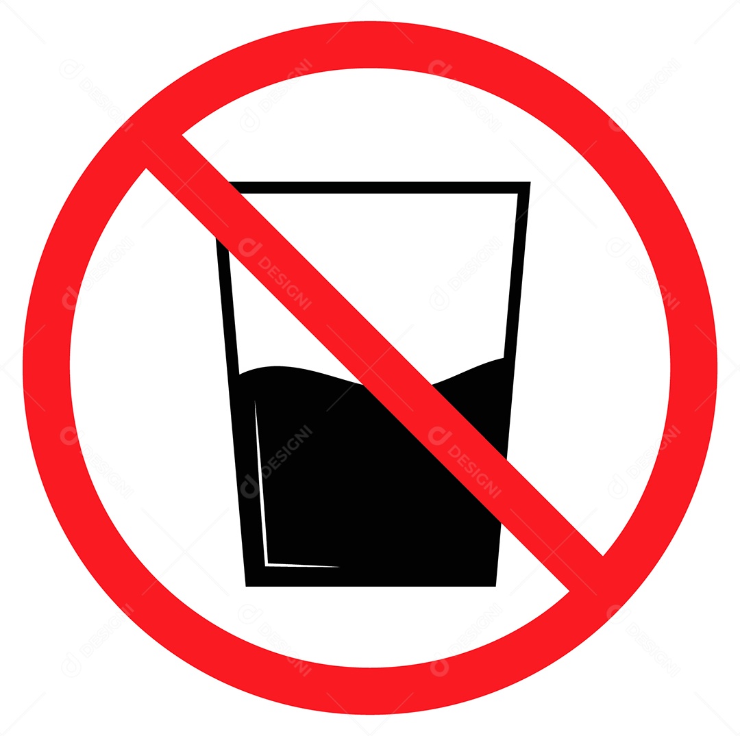 Placa de Aviso Proibido Beber Nesse Local Vetor EPS + AI