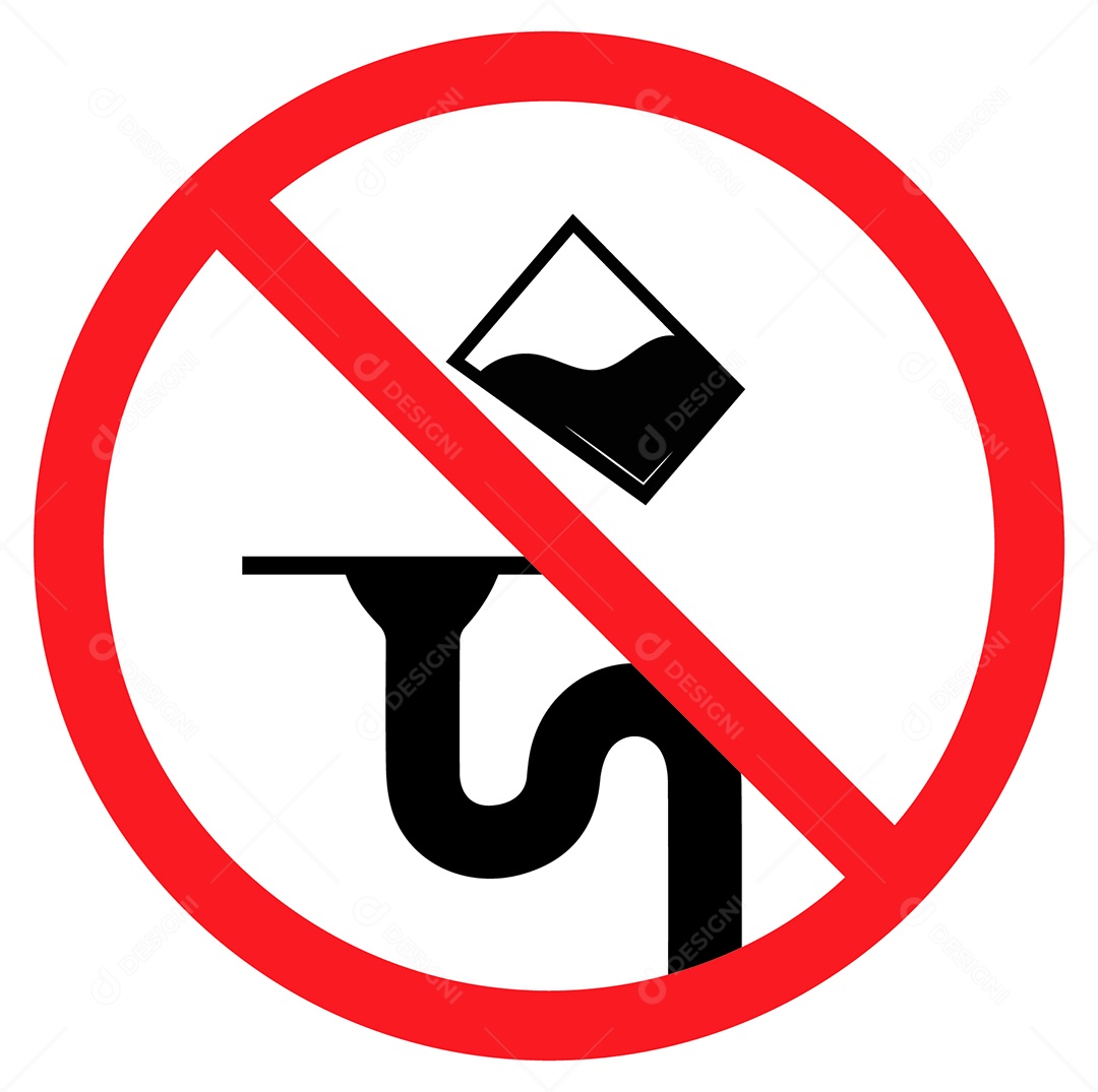 Placa de Aviso Proibido descartar Liquido Vetor EPS + AI