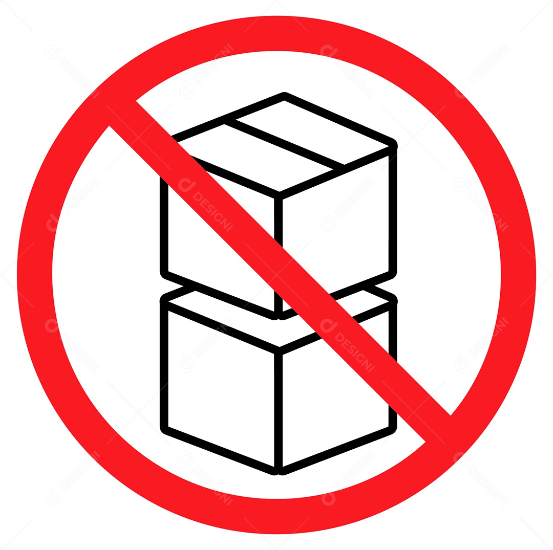 Placa de Aviso Proibido empilhar Embalagens Vetor EPS + AI