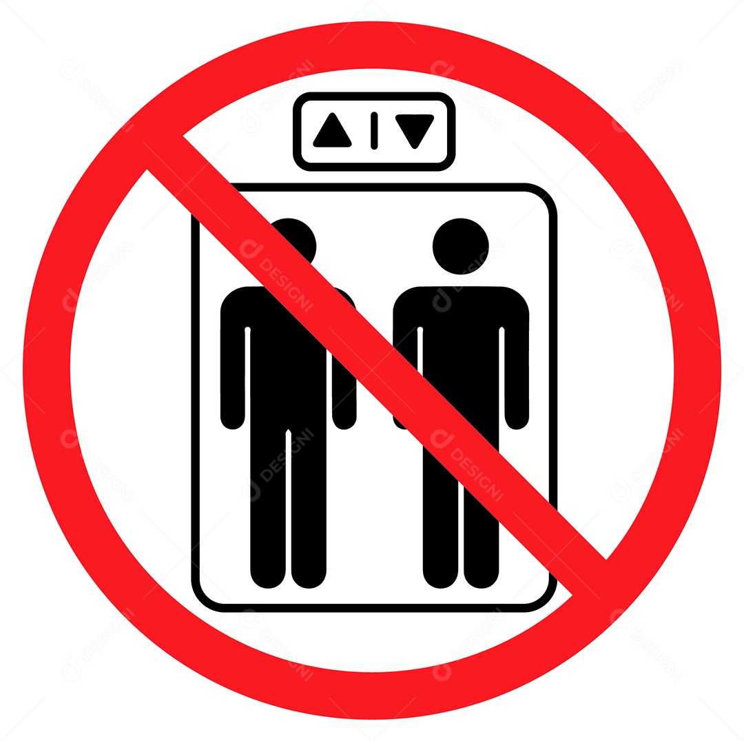 Placa de Aviso Proibido usar Elevador Vetor EPS + AI