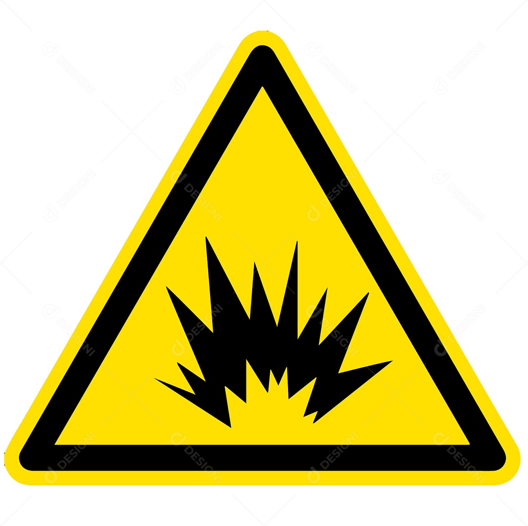 Placa de Atenção Operações de Explosões Vetor EPS + AI