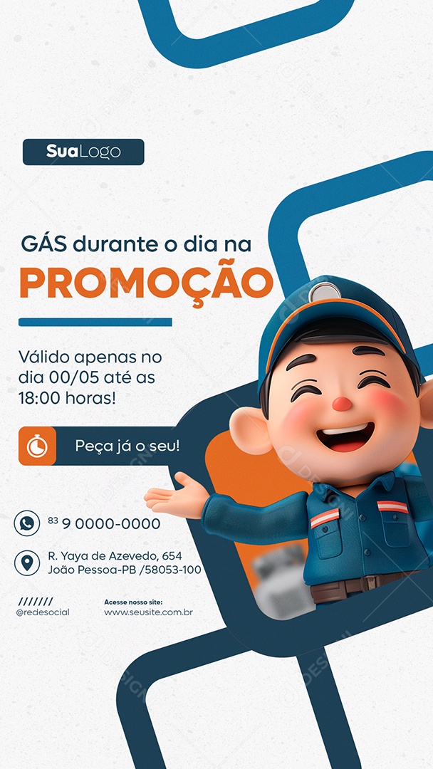 Story Gás Durante o Dia na Promoção Social Media PSD Editável