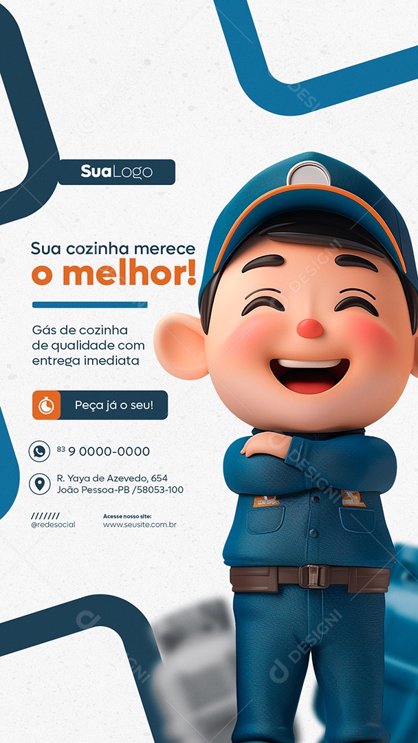 Story Sua Cozinha Merece o Melhor Gás de Qualidade Social Media PSD Editável