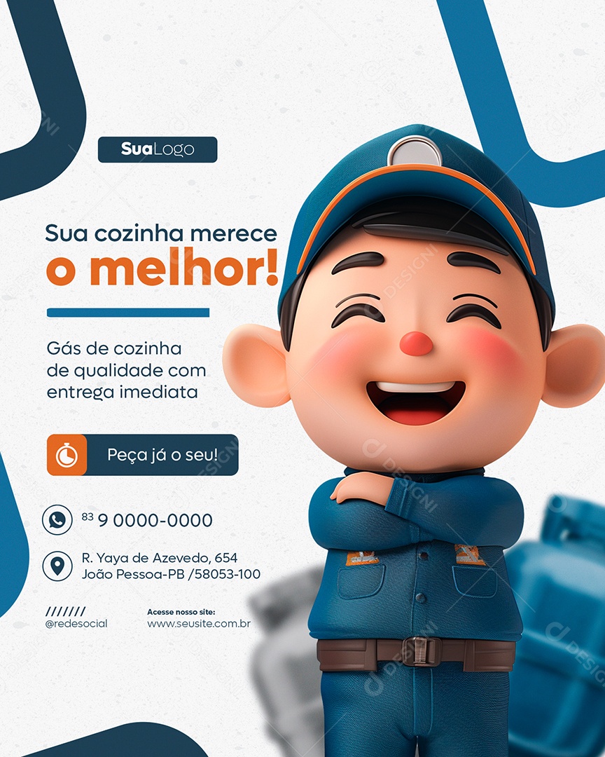 Sua Cozinha Merece o Melhor Gás de Qualidade Social Media PSD Editável