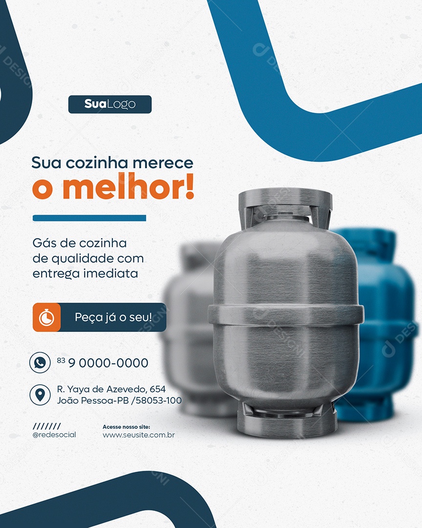 Sua Cozinha Merece o Melhor Gás Social Media PSD Editável