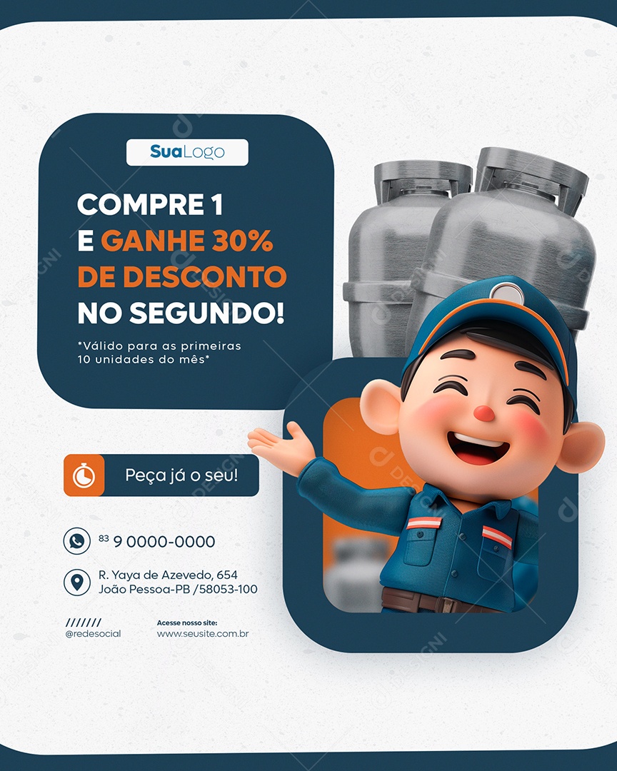 Compre 1 e Ganhe Desconto no Segundo Social Media PSD Editável