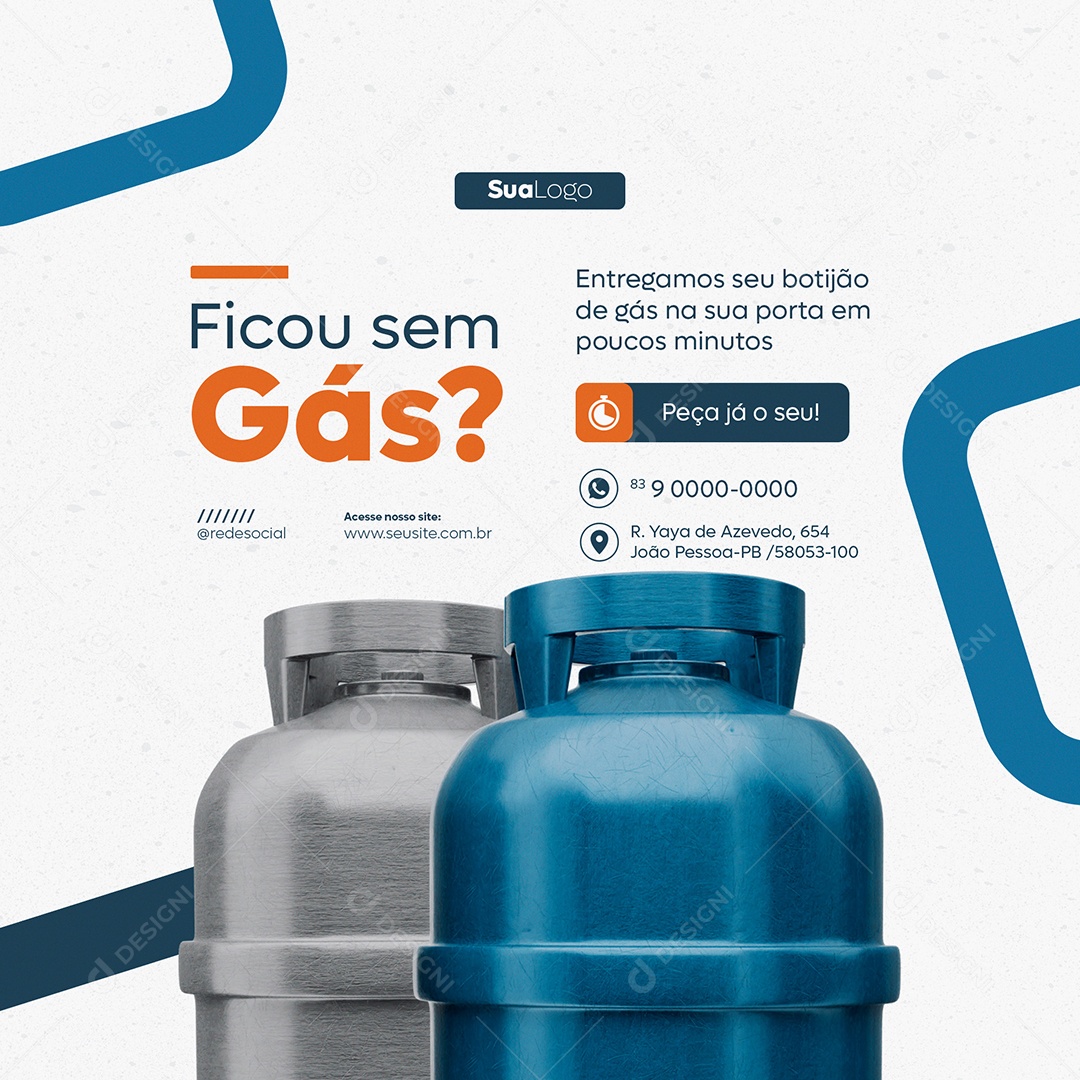 Feed Ficou sem Gás Entregamos seu Botijão na sua Porta Social Media PSD Editável