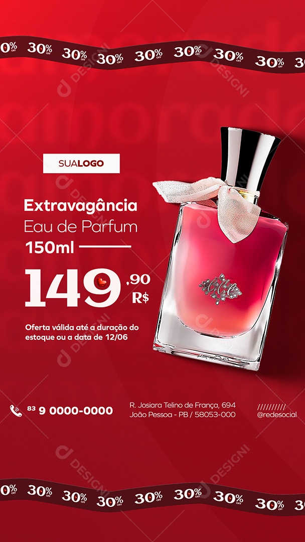 Story Dia dos Namorados Extravagância Eau de Parfum  Social Media PSD Editável