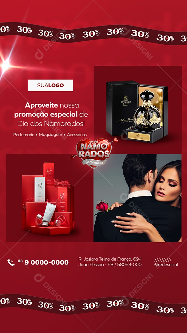 Story Dia dos Namorados Aproveite nossa Promoção Especial Social Media PSD Editável