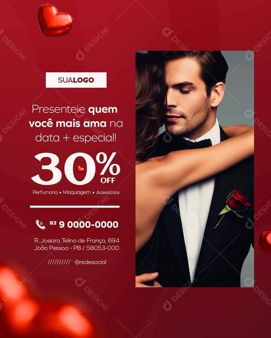 Dia dos Namorados Presenteie quem Você mais Ama na Data mais Especial Social Media PSD Editável