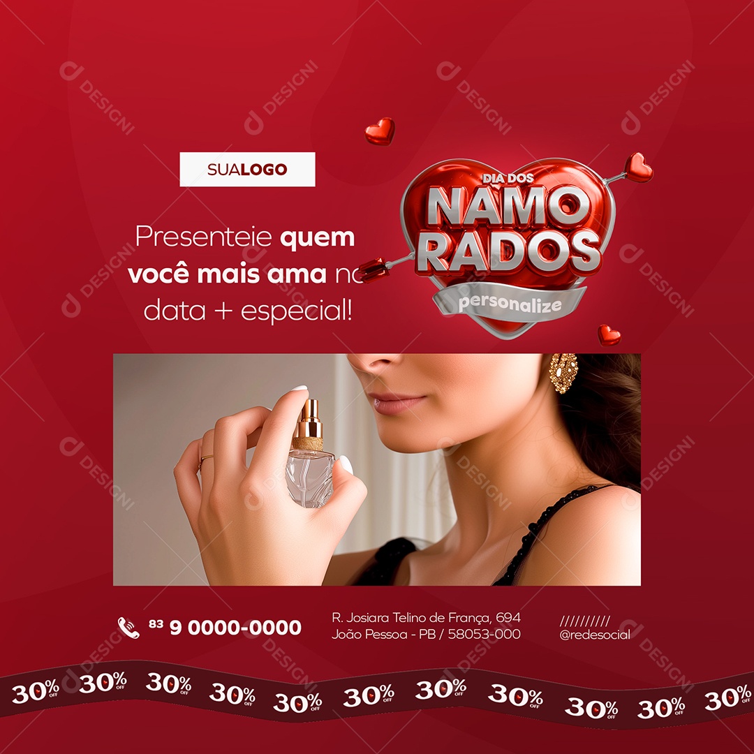 Feed Dia dos Namorados Presenteie Social Media PSD Editável