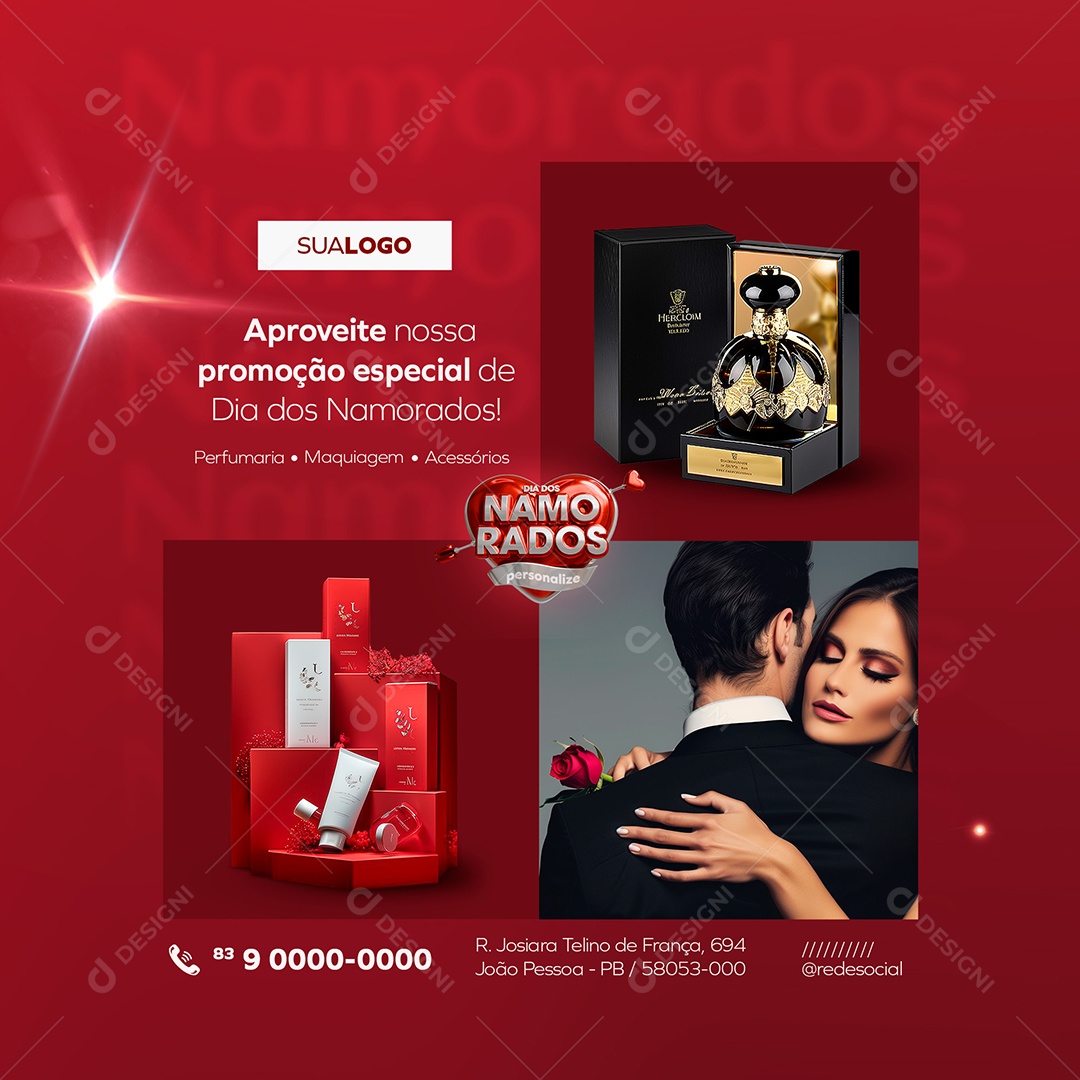 Feed Dia dos Namorados Aproveite nossa Promoção Especial Social Media PSD Editável