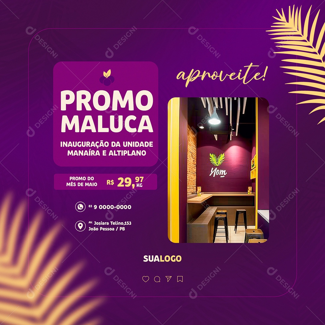 Aproveite Promo Maluca Social Media PSD Editável