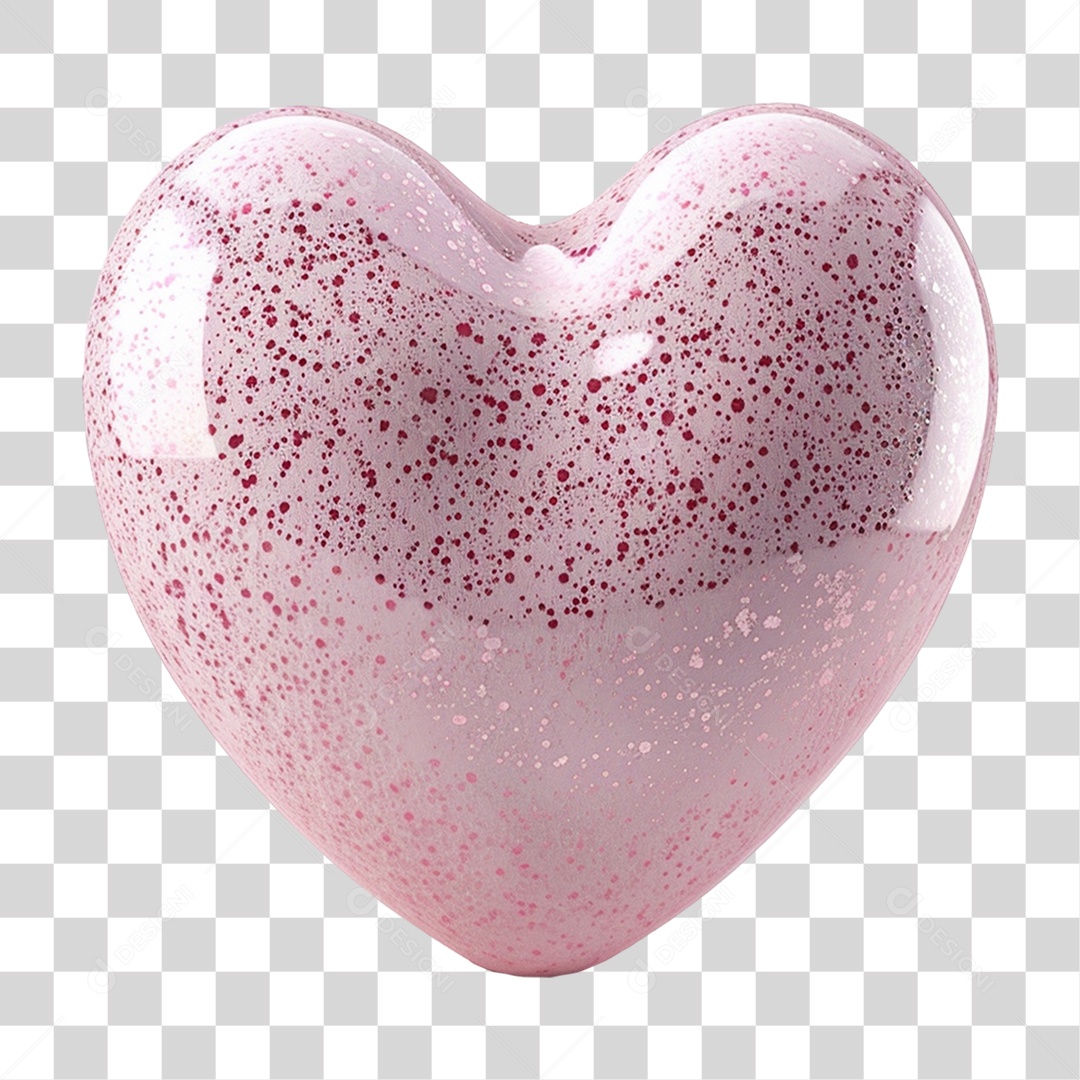 Elemento 3D Coração PNG Transparente