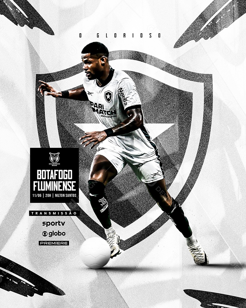 Futebol Botafogo X Fluminense Social Media PSD Editável