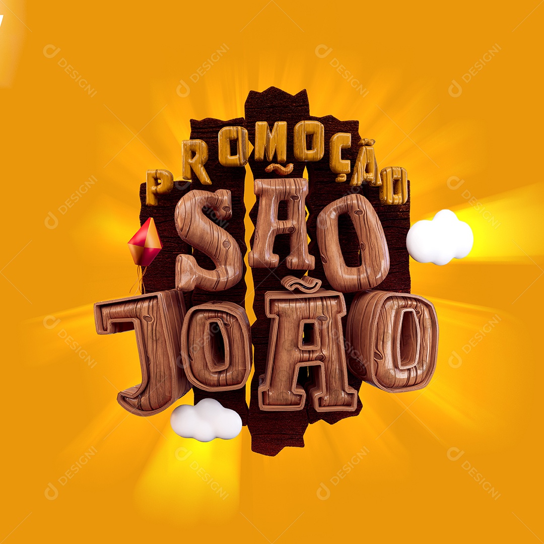 Selo 3D Promoção De São João Para Composição PSD