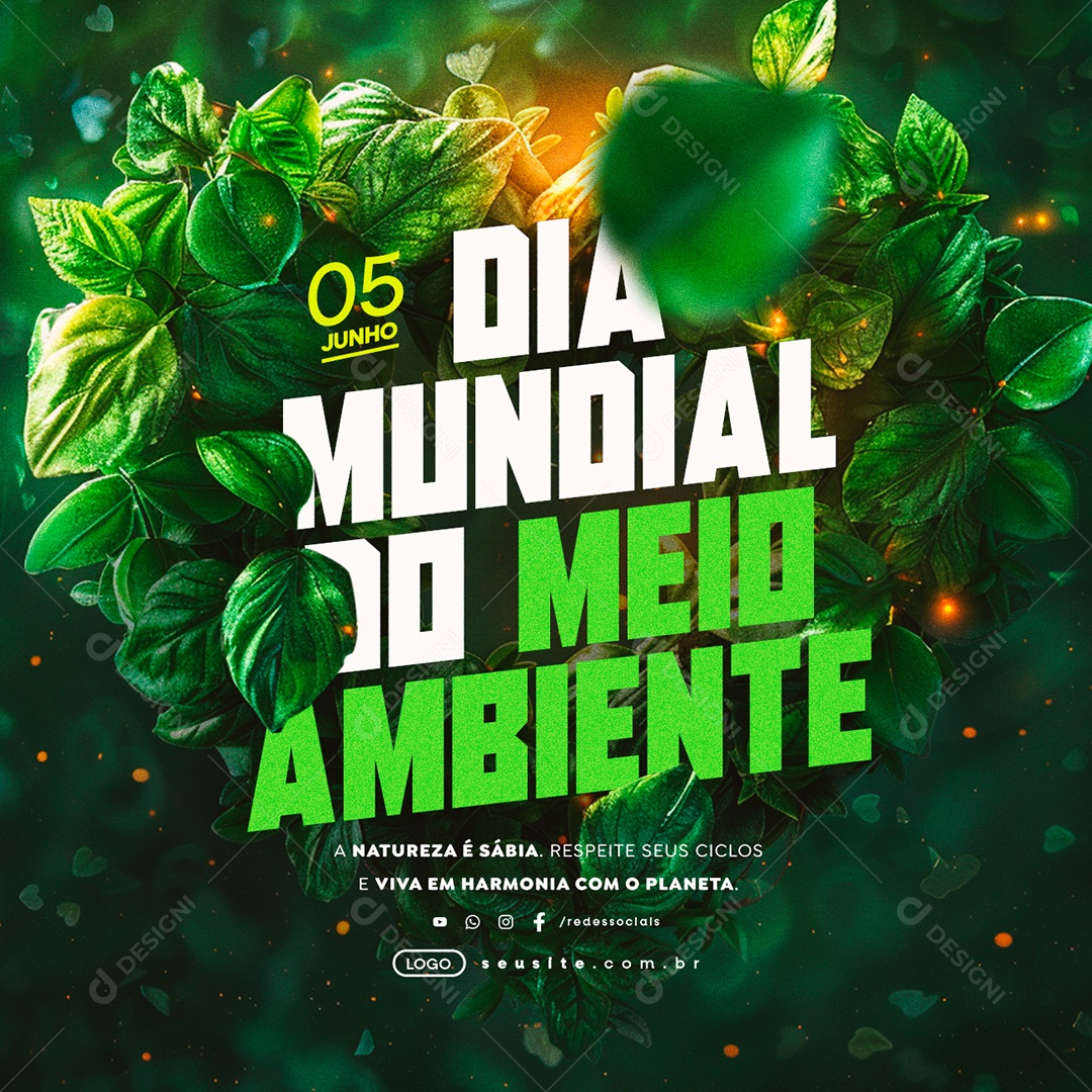 Dia Mundial do Meio Ambiente 05 de Junho A Natureza é Sábia Social Media PSD Editável