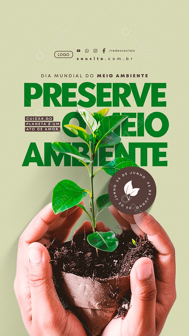 Story Dia Mundial do Meio Ambiente 05 de Junho Preserve Social Media PSD Editável