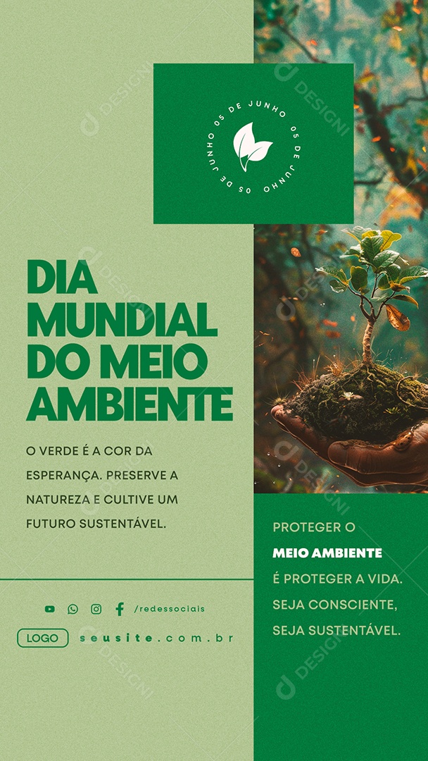 Story Dia Mundial do Meio Ambiente 05 de Junho É Proteger a Vida Social Media PSD Editável