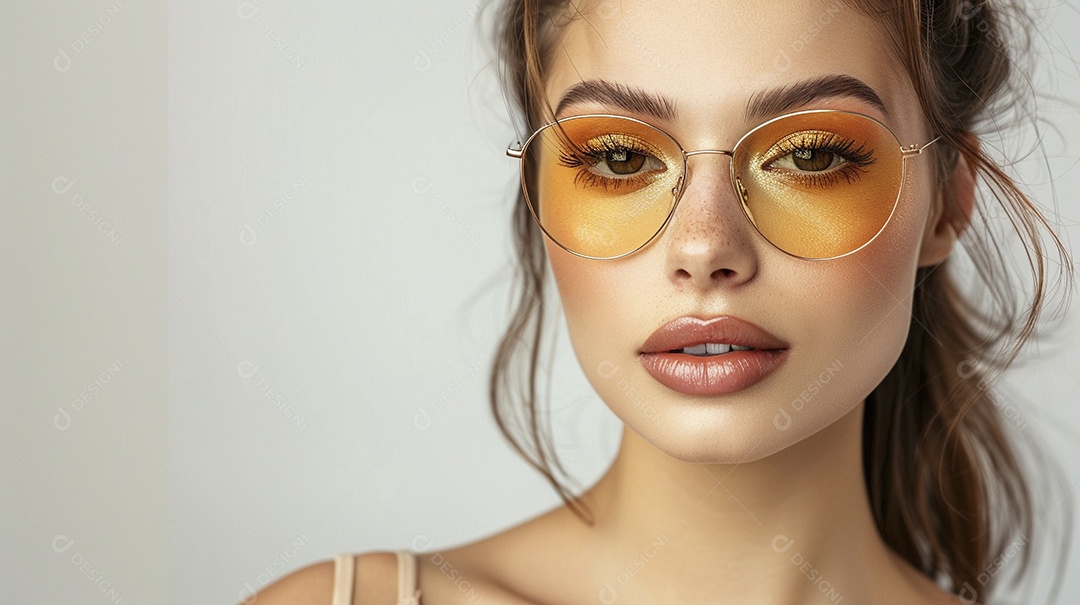 Uma jovem linda mulher glamorosa