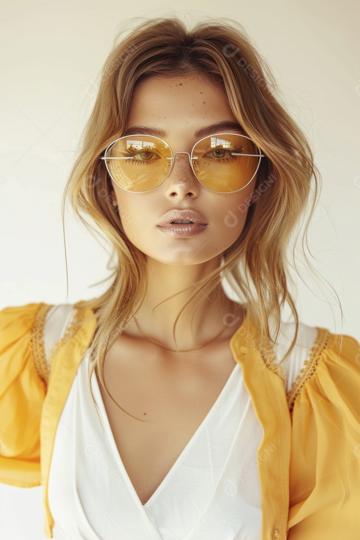 Uma jovem linda mulher glamorosa