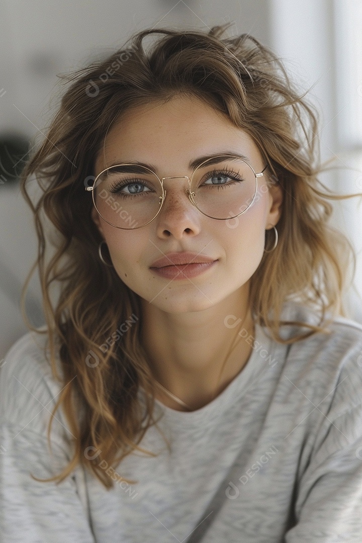 Uma jovem linda mulher glamorosa