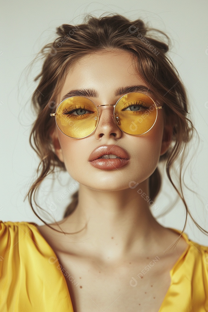 Uma jovem linda mulher glamorosa