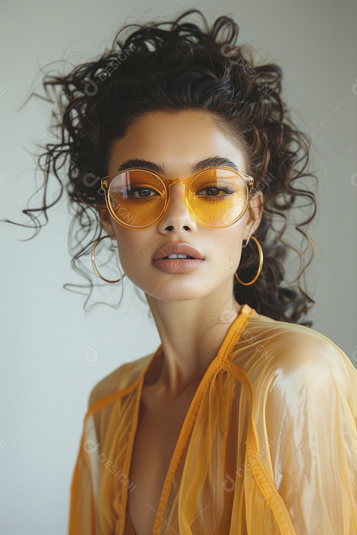 Uma jovem linda mulher glamorosa