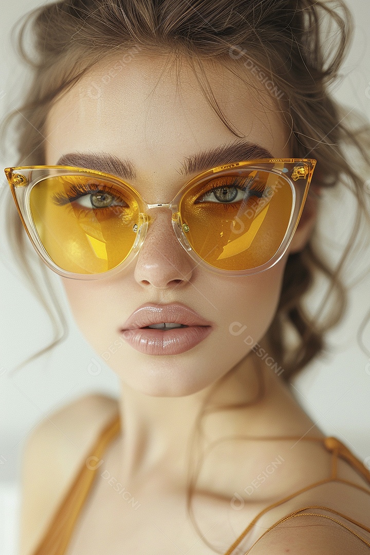 Uma jovem linda mulher glamorosa