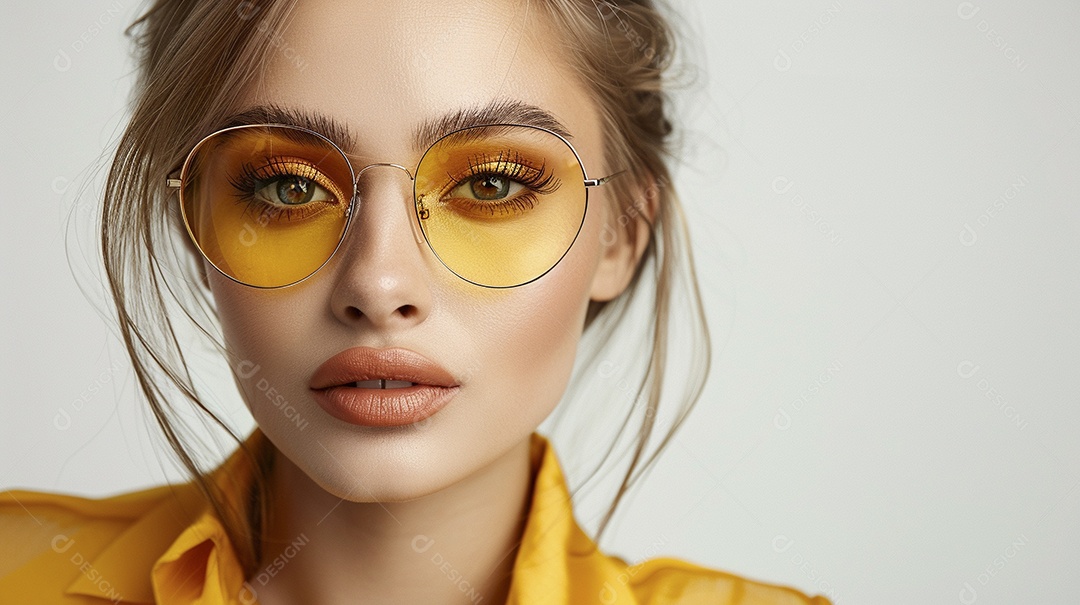 Uma jovem linda mulher glamorosa