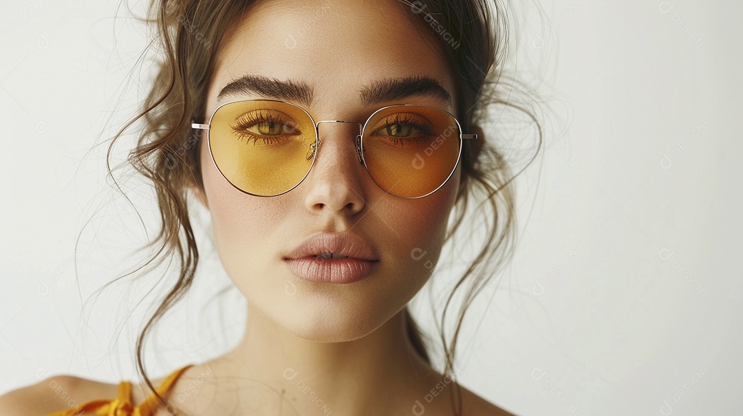 Uma jovem linda mulher glamorosa