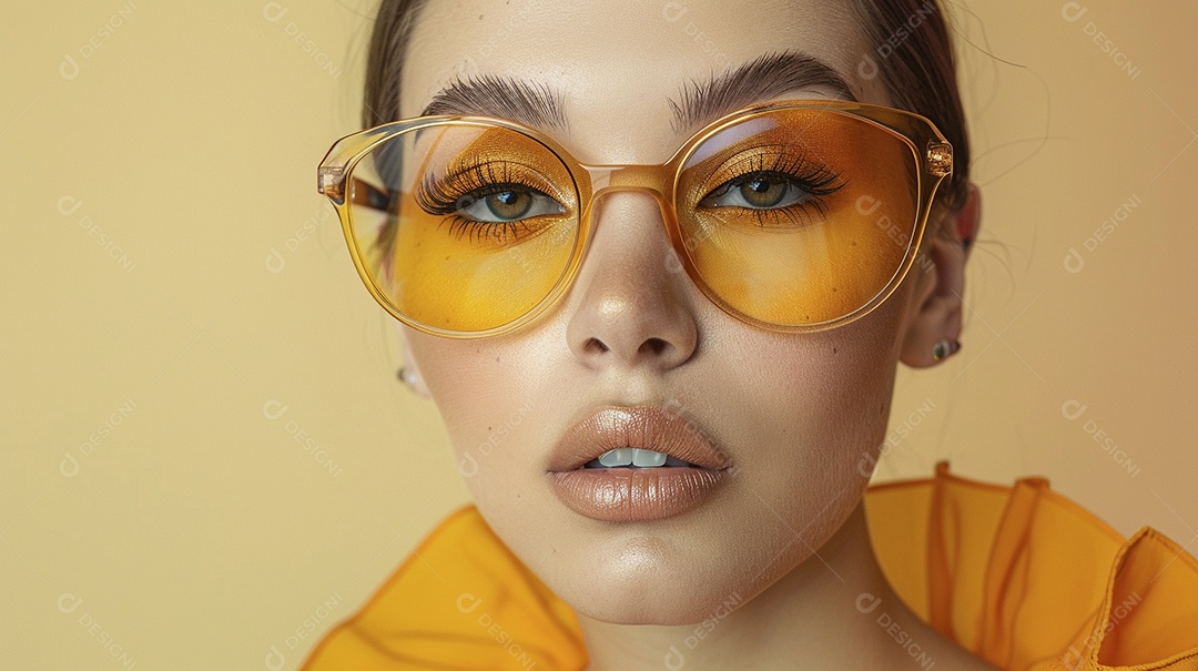 Uma jovem linda mulher glamorosa