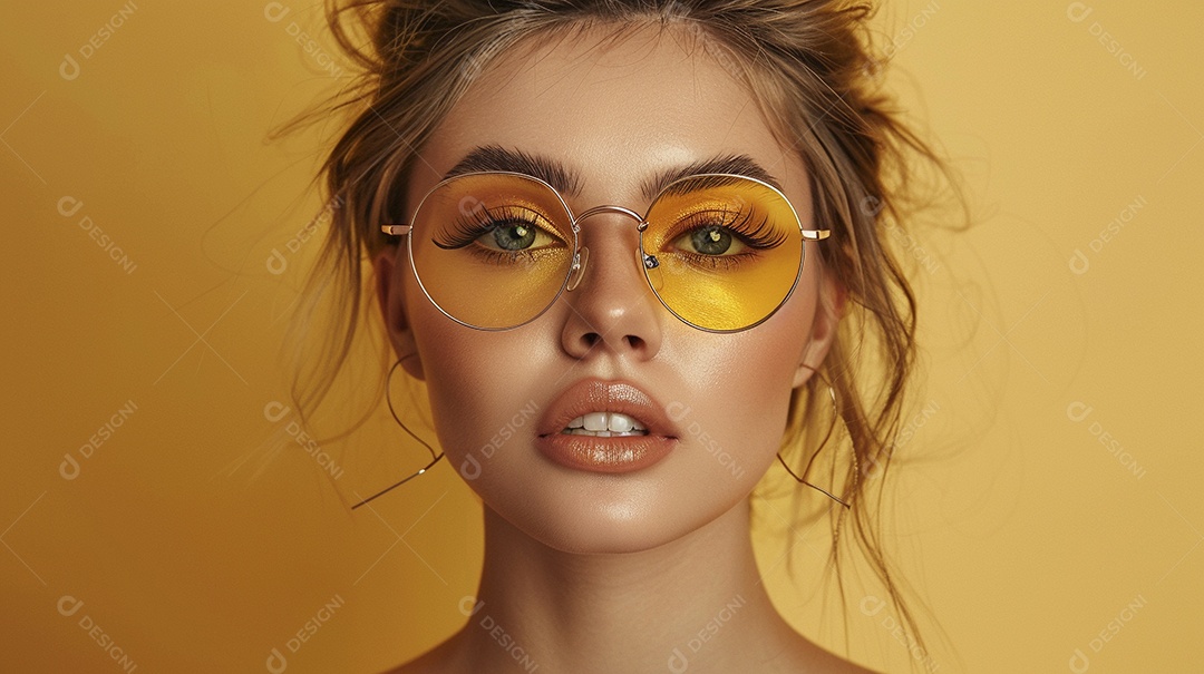 Uma jovem linda mulher glamorosa