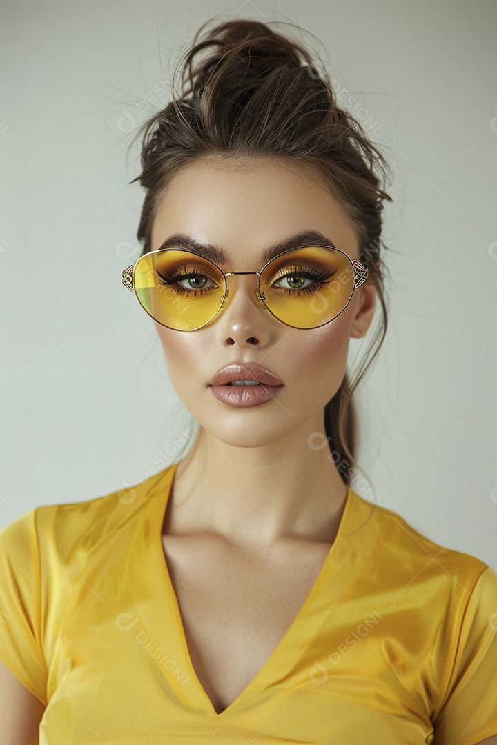 Uma jovem linda mulher glamorosa