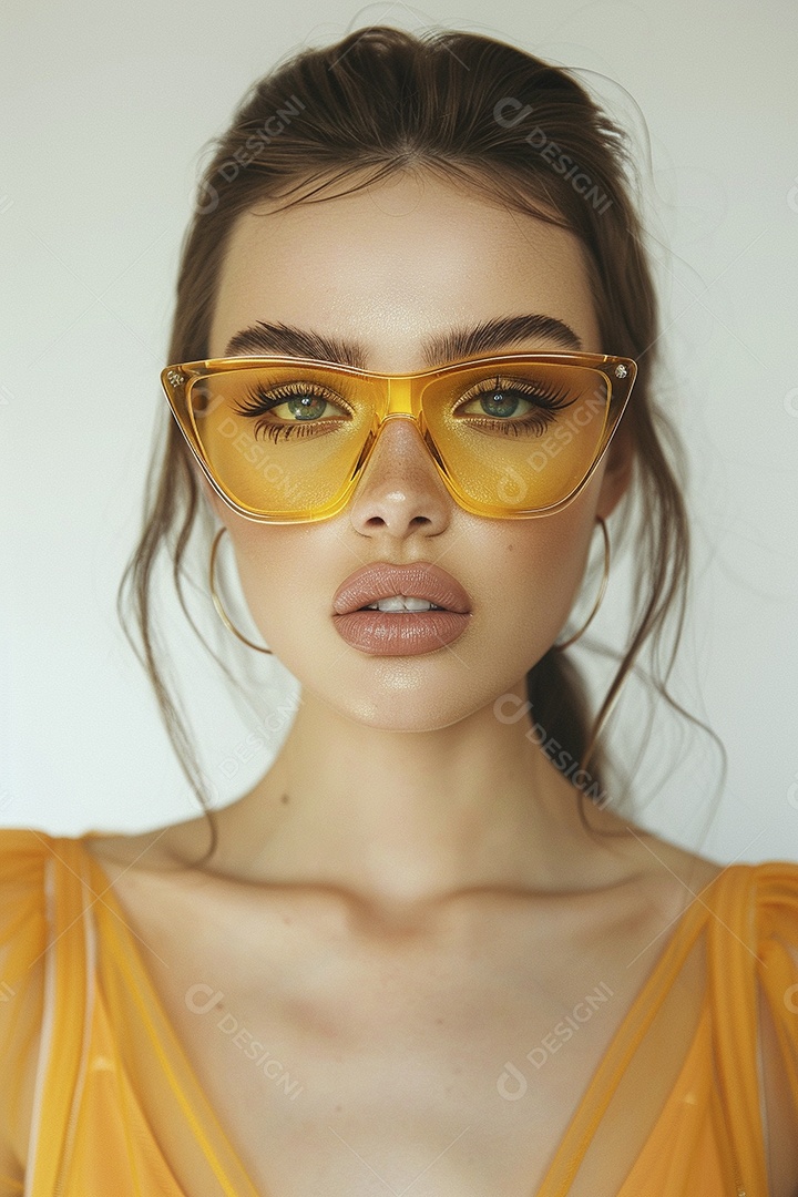 Uma jovem linda mulher glamorosa