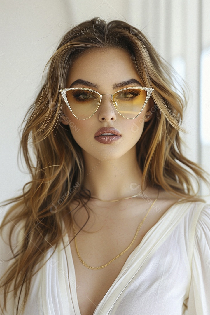 Uma jovem linda mulher glamorosa