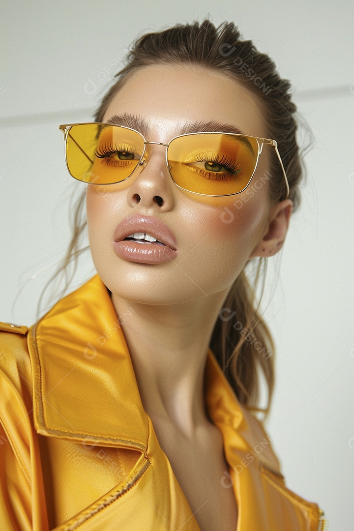 Uma jovem linda mulher glamorosa