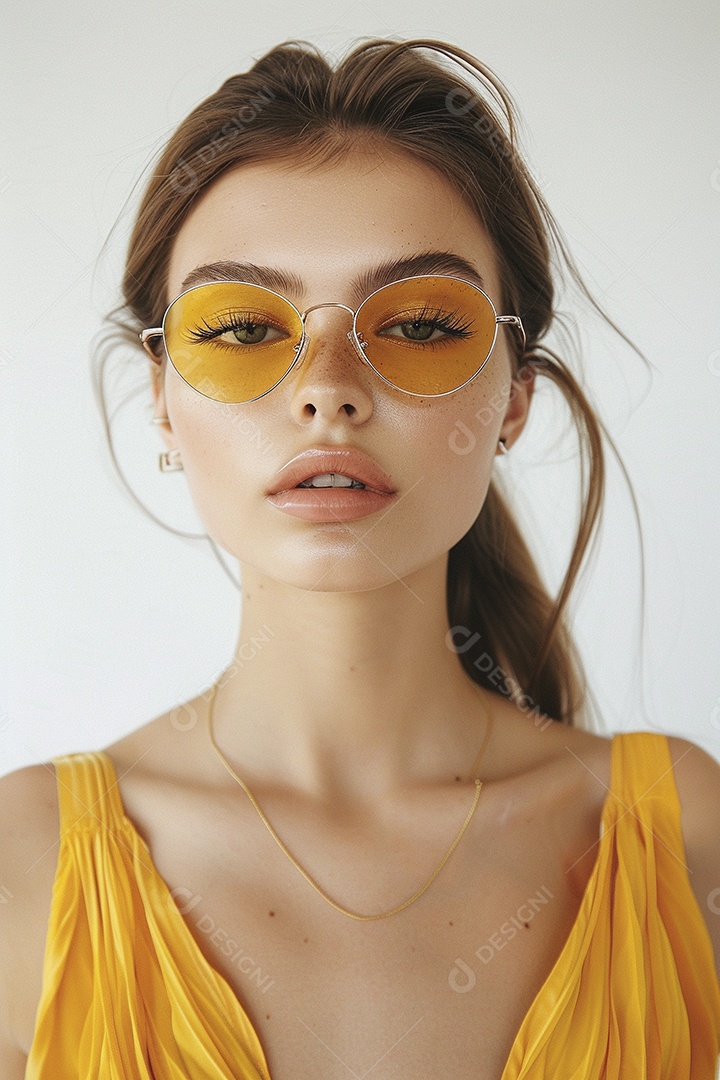 Uma jovem linda mulher glamorosa