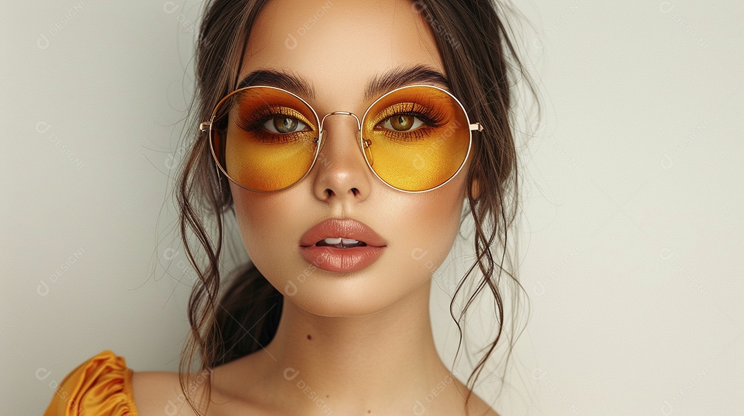 Uma jovem linda mulher glamorosa