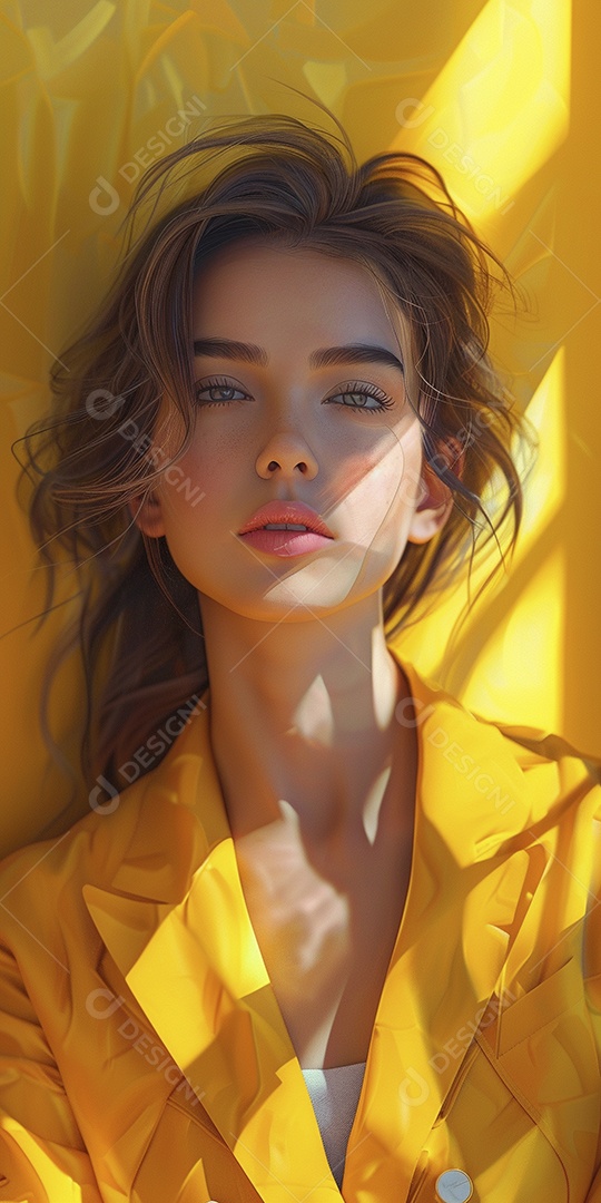 Linda jovem elegante, fundo liso colorido