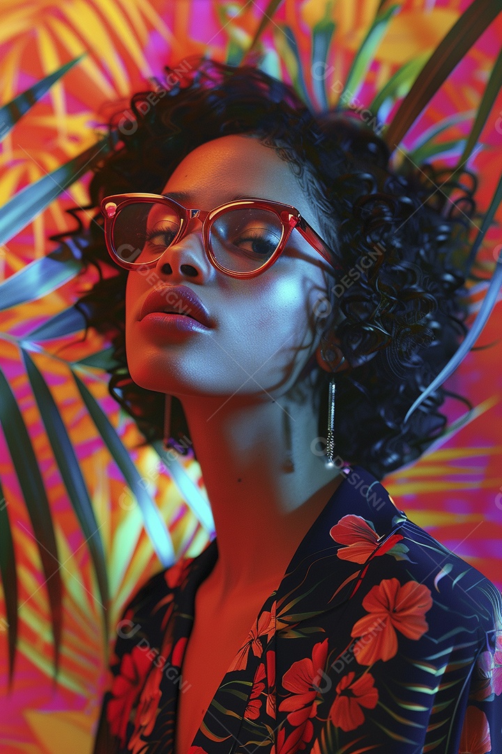 Linda jovem elegante, fundo liso colorido