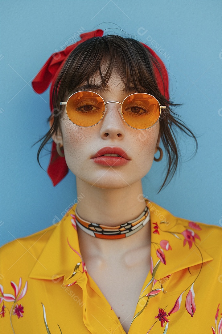 Linda jovem elegante, fundo liso colorido