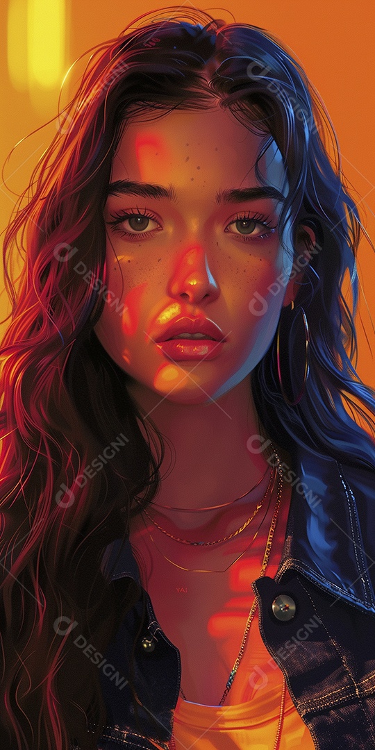 Linda jovem elegante, fundo liso colorido