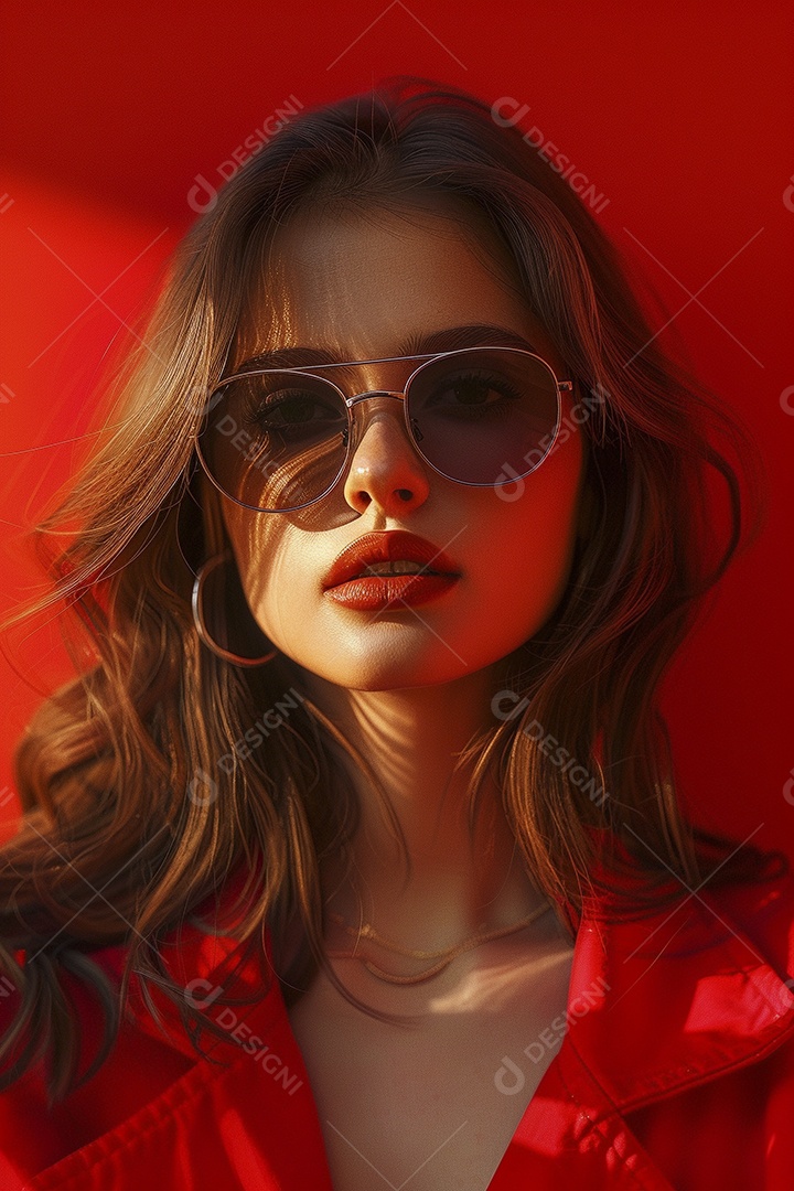 Linda jovem elegante, fundo liso colorido