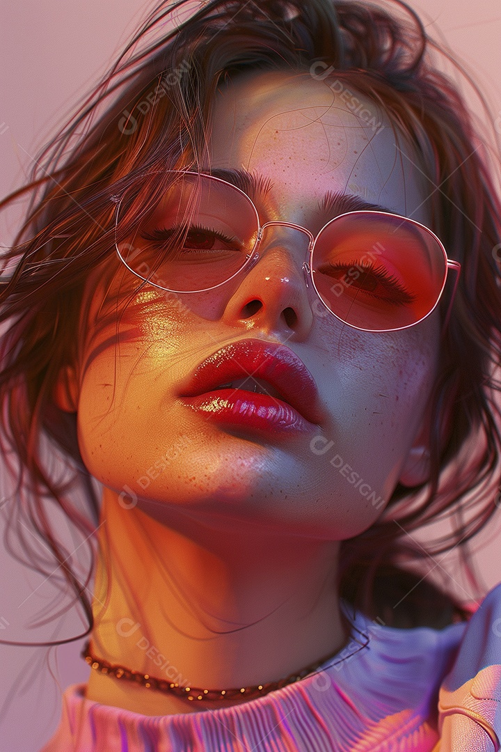 Linda jovem elegante, fundo liso colorido