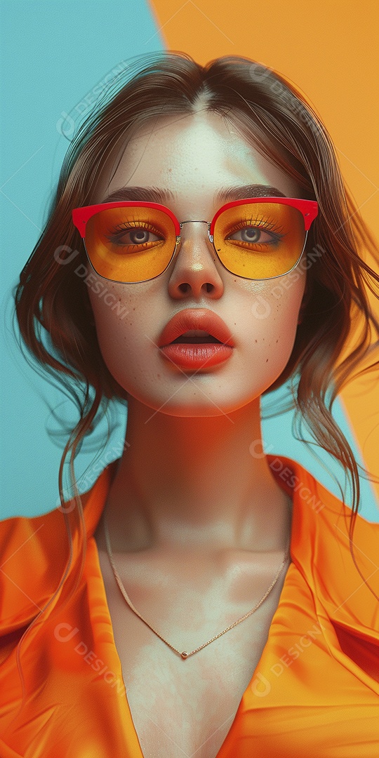 Linda jovem elegante, fundo liso colorido