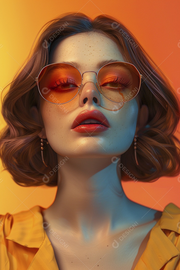 Linda jovem elegante, fundo liso colorido