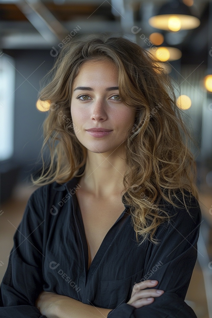 Mulher profissional confiante em escritório moderno